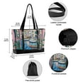 thumbnail image 2 of FORMRS Canvas Laptop Tote Bag for Women with 15.6" Computer Compartments Shoulder Handbag, Blue Plants Window, 2 of 7