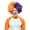 Orange/Purple, variant on Sports Fun Wig Adult Halloween Accessory