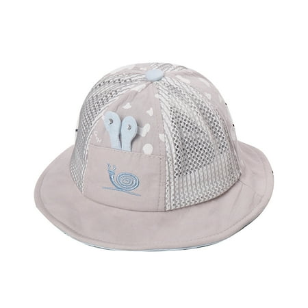 

Opolski Summer Kids Children Cute Snail Mesh Sun Hat Anti Droplet Bucket Cap