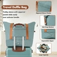 thumbnail image 4 of Hardshell Luggage Sets 3 Piece with Telescopic Handle, 24" Lightweight Suitcase with Double Spinner Wheels and Lock, Vintage Luggage for Travel, Green, 4 of 9