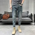 thumbnail image 5 of Pantalones vaqueros Harem para hombre, pantalones vaqueros negros de verano para hombre, pantalones Y2k, ropa de calle, pierna ancha, estilo clásico, Harajuku, algodón lavado, mezclilla, 5 of 5