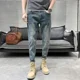 thumbnail image 5 of Pantalones vaqueros ajustados para hombre, pantalones vaqueros ajustados, ajustados, ajustados, ajustados, ajustados, azules claros, holgados, de talla grande, los más baratos, 5 of 5