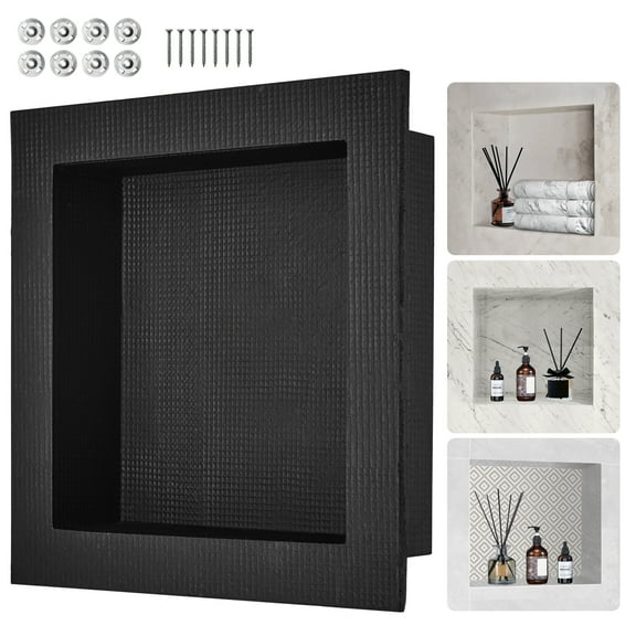 KFFKFF Shower Niche 16x16x4" Single Shelf Wall-inserted for Shower Bathroom
