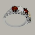 thumbnail image 4 of LBG British Made 10k White Gold Natural Garnet & Opal Womens Eternity Ring - 33 size options - Size 7.75, 4 of 8