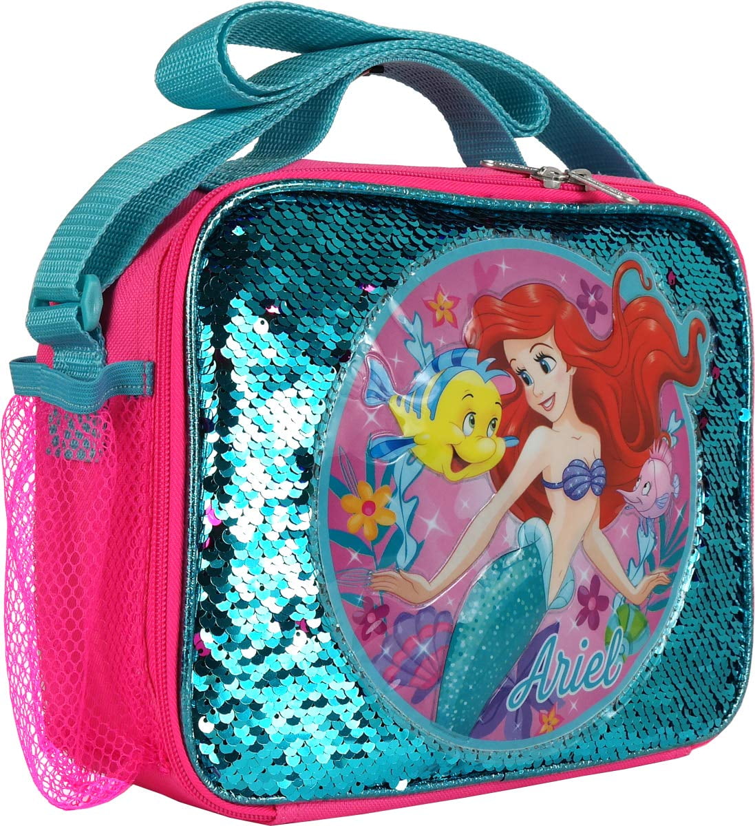 cuffslee Insulated Lunch Box Bag Mermaid Sequin Insulation Lunch Bag Childrens Portable Sequin Meal Package Aluminum Foil Preservation Bag