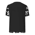 thumbnail image 5 of kaondbfi Summer Tops for Women Lace Crochet Embroidery Crewneck T Shirts Casual Short Sleeve Elegant Work Blouses Womens Essentials Fashion Clothing, 5 of 5