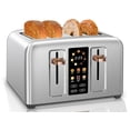 thumbnail image 1 of SEEDEEM tostador de 4 rebanadas, tostador con control táctil completo, visualización LCD, 6 tipos de pan, 7 ajustes de sombra, ranuras de 1.4 pulgadas de ancho, función más hora, bandeja extraíble, 1 of 5