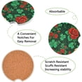 thumbnail image 2 of Coolnut Car Coaster 2 Pack, St. Patrick's Day Rose Absorbent Ceramic Cup Holder Coaster with Fingertip Grip for Car Van Wheels Boats Trucks Home Decor, 2 of 6