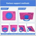 thumbnail image 3 of Feishell Case for Samsung Galaxy Tab A7 Lite 8.7" 2021 (SM-T220/T225/T227) with Screen Protector,Shockproof Rugged 360 Rotatable Folding Handle Holder Kids Friendly EVA Case with Shoulder Strap,Rose, 3 of 6