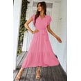 thumbnail image 2 of Vestido PRETTYGARDEN Floral Cruzado con Volantes y Escote en V Maxi Talla Grande, 2 of 7