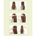thumbnail image 4 of SAYFUT Trendy 30"Long Straight 3/4 Full Head Clip in Synthetic Hair Extensions One Piece 5 Clips 130g Ash Blonde Mix Bleach Blonde, 4 of 5