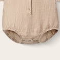 thumbnail image 5 of KPOPLK Baby Boy Clothes Infant Summer Casual Cartoon Print Romper Toddler Baby Plain Short Sleeve Bodysuit Jumpsuit Size 12-18 Months,Khaki, 5 of 6