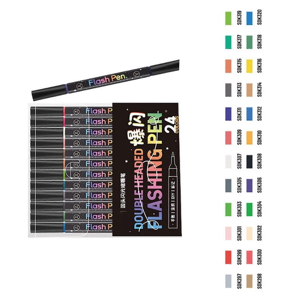 Double Tip Acrylic Marker Pen No Skip Ink Markers Featuring Dark Environment Visibility for Students Professional Multicolor