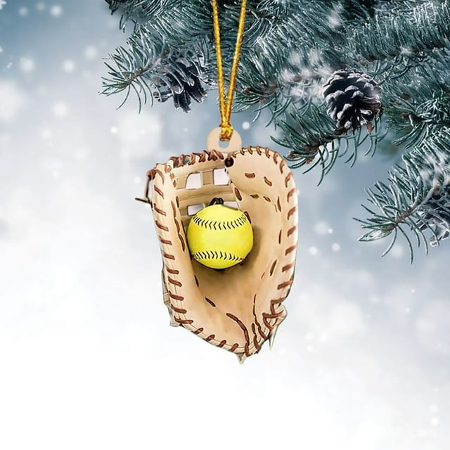 Christmas Decor Hangs Personalized Softball Glove Ornament Softball Custom Name Ornament Softball Glove Flat Ornament Softball Lover Custom Softball Team Gift For Softball Player Softbal Ornament