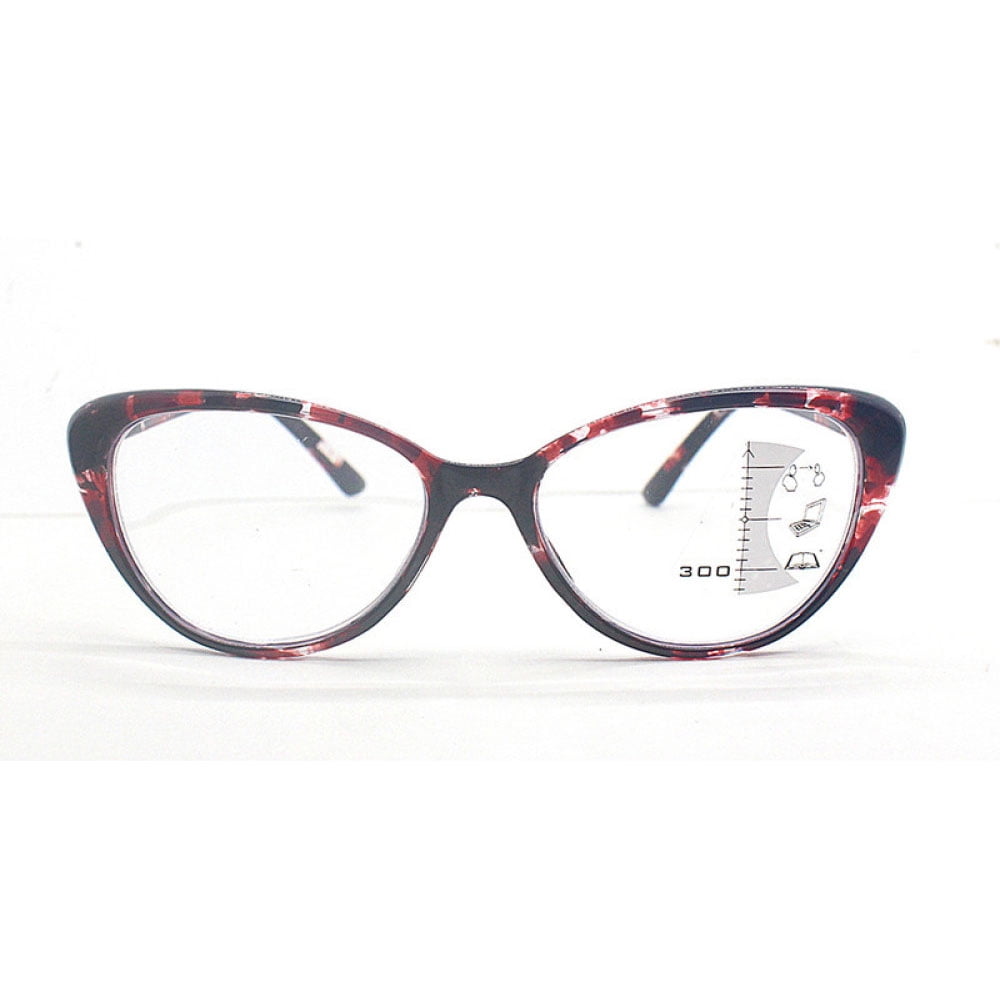 Blue Light Blocking Cat Eye Retro Progressive Reading Glasses 1.50 for Women, Red Tortoiseshell Multi-focus Readers +1.50 Strength