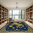 thumbnail image 2 of ODIKA 5'x7' Machine Washable Non-Slip Area Rug, Celestial Tiger Motif High Traffic Rug, Blue, 909885, 2 of 7