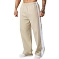 thumbnail image 2 of Handshe Men's Casual Straight-Leg Gym Pants with Breathable Panelled Design and Pockets - Solid Color Fitness Workout Outdoor Activewear,Plus Size, 2 of 5