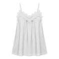 thumbnail image 4 of Purcolt Womens Spaghetti Strap Babydoll Tank Top Dressy Casual Pleated Scalloped Lace V Neck Camisole Blouses Summer Flowy Beach Vacation Loose Fit Shirts, 4 of 8