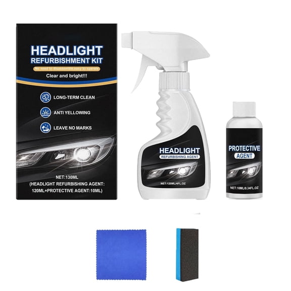 Headlight Restoration, Automotive Headlamp Restoration Fluid Kit for Cloudy/Yellowed Headlights,Clear Coating Polish Refurbisher,Headlamp Cleaning for All Vehicles That Restores Clarity
