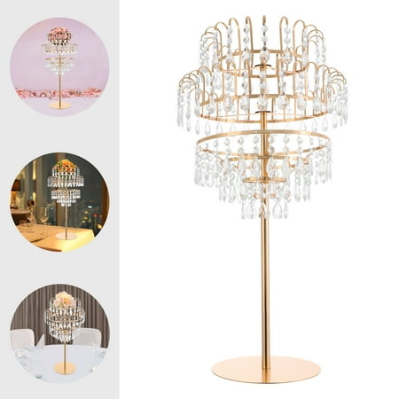 5-Tier Gold Flower Stand Clear Wedding Flower Stand Round Fountain-shaped Flower Stand Modern Flower Stand for Celebration Courtyard Garden Floor Standing Tabletop Mount Mount Type