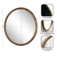 thumbnail image 2 of Kate and Laurel Hatherleigh Modern Farmhouse Round Wooden Wall Mirror, 34 Inch Diameter, Rustic Brown, Decorative Wood Circle Mirror for Use in Bathroom, Entryway, or Bedroom, 2 of 7