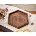 thumbnail image 6 of MUUJEE Dear Mom Ring Dish - Engraved Hexagon Wood Tray Small Jewelry Dish Mother of the Bride or Groom Gift for Wedding Birthday Mother's Day Gift - 5.5" x 5", 6 of 6