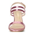 thumbnail image 6 of BLISSFUL STEP Women's Slingback Block Heel Ankle Strap Sandals Pink 7, 6 of 7