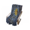 thumbnail image 4 of Horoscope Soft Flannel Fleece Throw Blanket, Design Zodiac Signs Circle with Sun Center, Cozy Plush for Indoor and Outdoor Use, 50" x 60", Azure Blue Mustard, by Ambesonne, 4 of 6