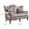 thumbnail image 3 of Benzara Upholstered Fabric & Solid Wood Loveseat in Champagne Gold, 3 of 4