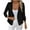 #0021-Black, variant on Pincandy Women's Casual Lightweight Jackets Ruched 3/4 Sleeve Open Front Work Office Blazer Suit Jacket
