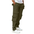 thumbnail image 5 of Men's Casual Cargo Pants High Elastic Waisted Stretch Joggers Fashion Baggy Jogger Pants with Pockets, 5 of 5
