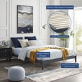 thumbnail image 1 of Modway Lit Plateforme Moderne en Bois Massif Format Grand en Gris, 1 of 6