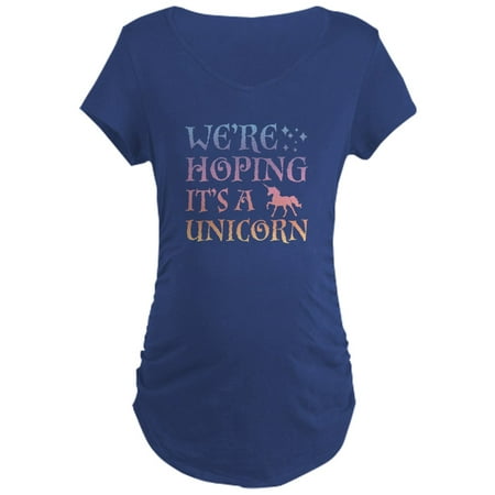 

CafePress - We re Hoping It s A Unicorn Maternity Dark T Shirt - Maternity Dark T-Shirt