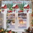 thumbnail image 5 of Christmas Red Barn Truck Valances for Windows, 42 x 18in, Snowman Xmas Tree Snowflake Cardinal Rod Pocket Kitchen Valance Curtain Light Filtering Window Treatments for Living Room Bedroom, 1 Panel, 5 of 7