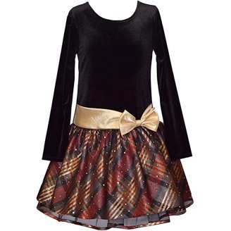 bonnie jean plaid christmas dress Bonnie Jean Baby Girls Red Plaid Tiered Knee-Length Christmas Dress