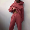 thumbnail image 2 of Timegard Sweatsuits for Women 2 Piece Outfits Hooded Solid Color Long Sleeve Pullover Tops Sweatpants with Pockets Set, 2 of 6