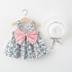thumbnail image 1 of Vestido de niña, ropa de verano para niños, tirantes, lazo dulce, estampado floral, sombrero, chaleco, falda para, 1 of 5