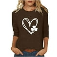 thumbnail image 2 of Jacenvly Printed T-shirt 3/4 Sleeves Blouse Crew Neck Leisure Quality Guaranteed! Birthday Gifts for Women Items for Women, 2 of 4