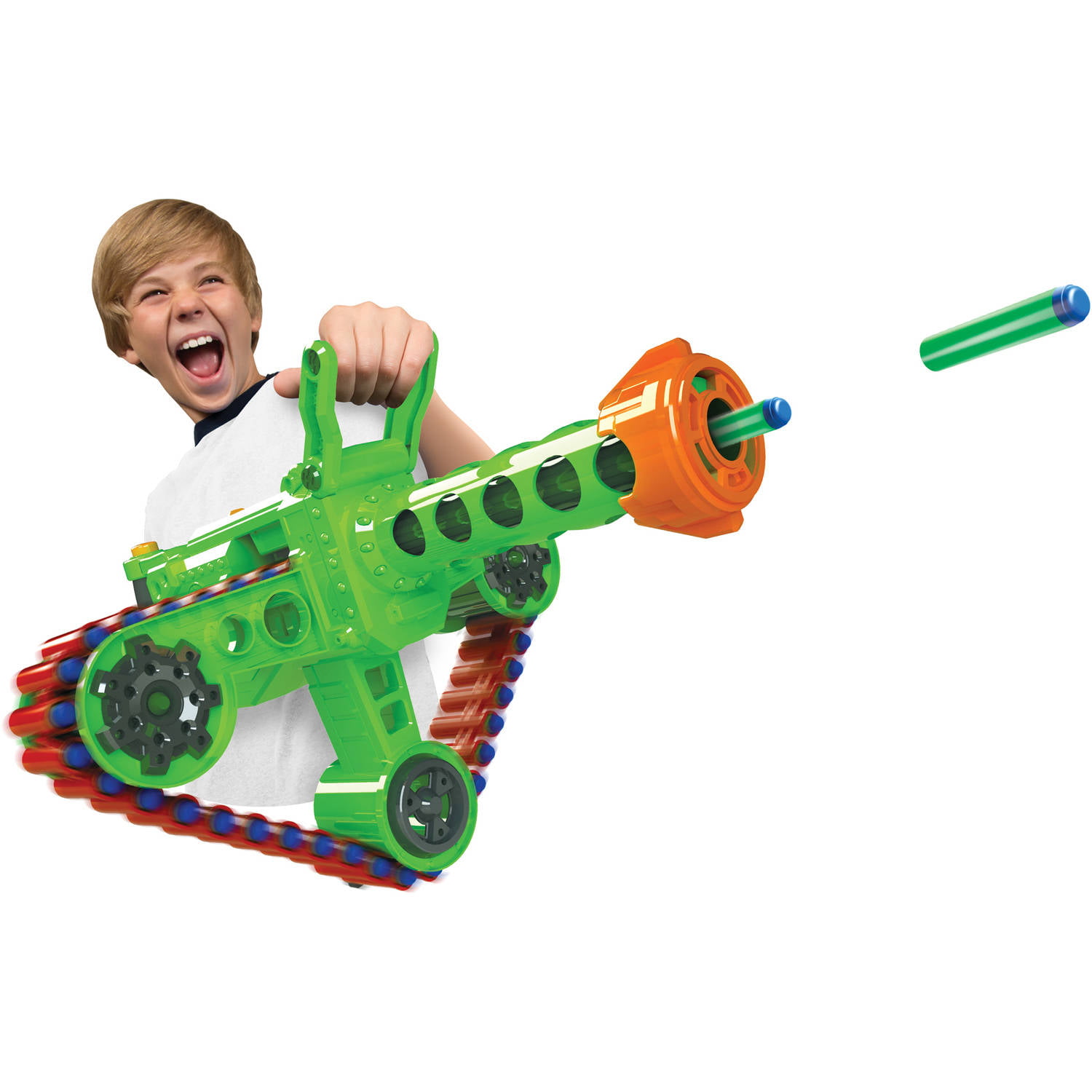 Machine Gun Motorized Automatic Belt Blaster Kids Outdoor Play Toy Nerf Dar...