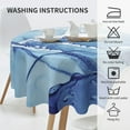thumbnail image 3 of Blue Marble Tablecloth Round 60 Inch Modern White Blue Marble Table Cover Waterproof Polyester Marble Cover Table Kitchen Table Cloth Cover Anti-Slip Table Cover for Home Dinning Tabletop Decor, 3 of 5