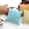 thumbnail image 6 of PiccoCasa Throw Pillowcase Corn Striped Corduroy Cushion Covers Set of 2, Pale Blue 18" x 18", 6 of 7