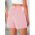 thumbnail image 5 of Pink Women's Shorts, Women'S Shorts Cute Soft Elastic Waist Plaid Print Front Pajama Bottoms Shorts Sleepwear,Women's Shorts S, 5 of 8