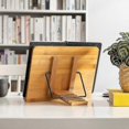 thumbnail image 4 of Book Stand-adjustable Foldable Book Holder With Page Holder Clips - Holds Cookbooks, Receipe Books, Textbooks, Tablets, Laptops, Music Books, Document, 4 of 5