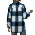 thumbnail image 4 of Frostluinai Women's Shacket Button Down Shirts Flannel Long Sleeve Collar Fall Cardigan Plaid Pritn Color Block Jacket Loose Fit Coats, 4 of 8