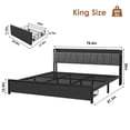 thumbnail image 2 of CazToi King Platform Bed Frame with 2 Storage Drawers Charging Station 800LB Capacity, 2 of 7