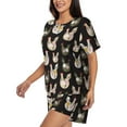 thumbnail image 2 of Bixox Women's Flowe Rooster Printed Pajama Set 2 Piece Lounge Set Top and Shorts Soft Pajamas, Shorts with Pockets, 2 of 7