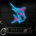 thumbnail image 2 of C-CRAFT Marlin Fish Neon Sign LED Light 27 inch for Fish Seafood Shop Restaurant Wall Art Decor, 2 of 5