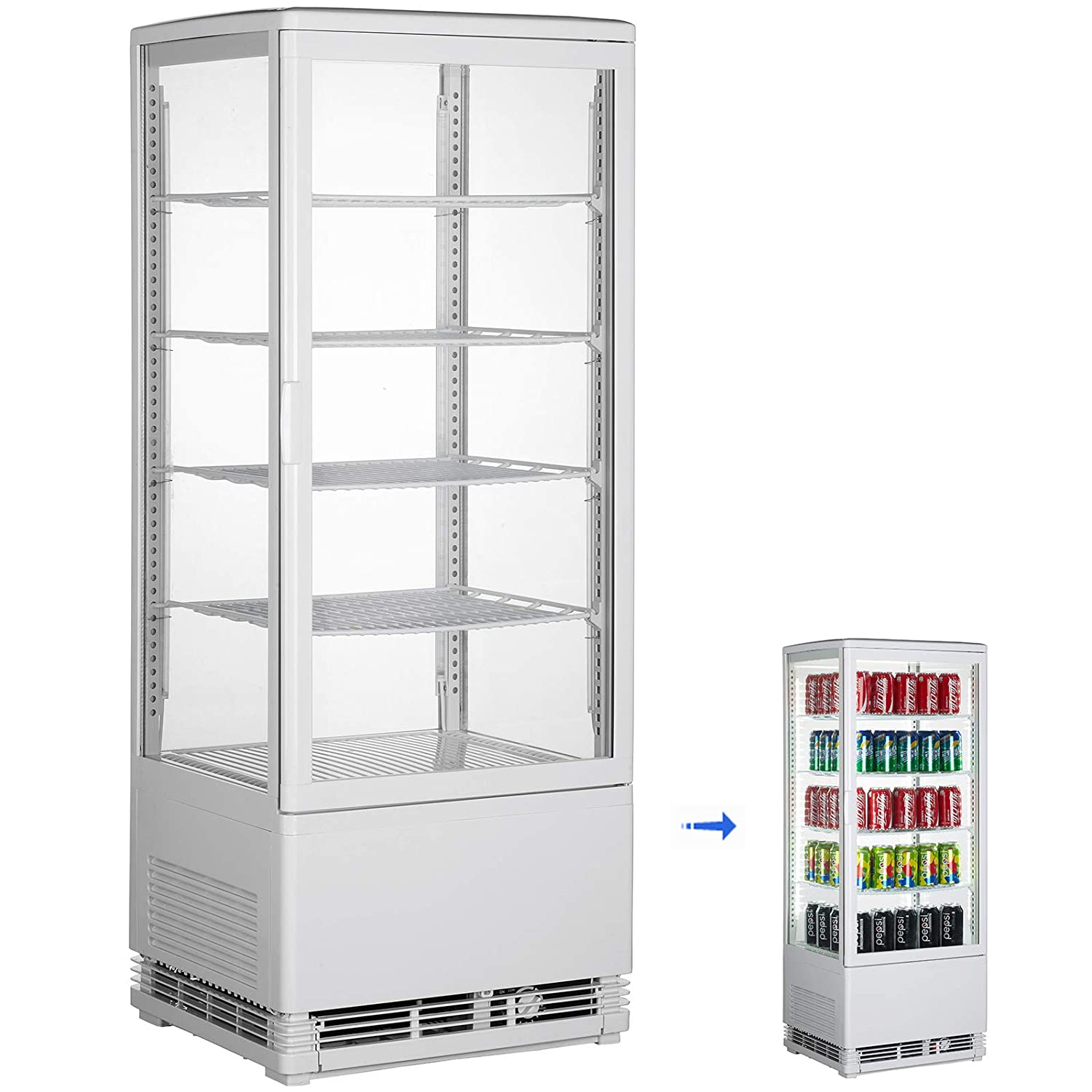 VEVOR 3.5 cu. ft. Commercial Countertop Display Refrigerator 98L