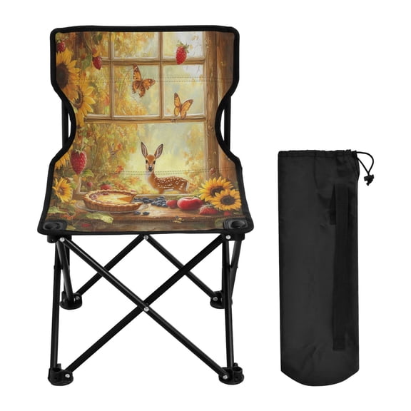 YAZAOO Camping Chairs Modern Autumn's Embrace by The Window Pattern Folding chair