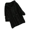 thumbnail image 1 of Abrigos de Invierno Para Mujer Abrigo de Piel Sintética Moda Cálido Felpa Cordón Con Capucha Sólido Manga Larga Tops Odeerbi  ODB172474, 1 of 8